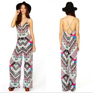 NASTY GAL Sexy Sheer Multicolor Jumpsuit Coverup Size M